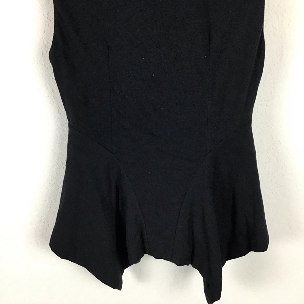 Rick Owens Lilies Vest 6 Black Zip Up Asymmetrical - Picture 6 of 9